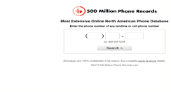 Desktop Screenshot of 500millionphonerecords.com